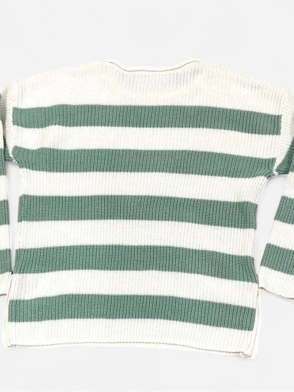 MARLED Green and‎ Cream Striped Sweater - Picture 3 of 9